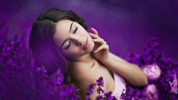 A beautiful women lying on flower