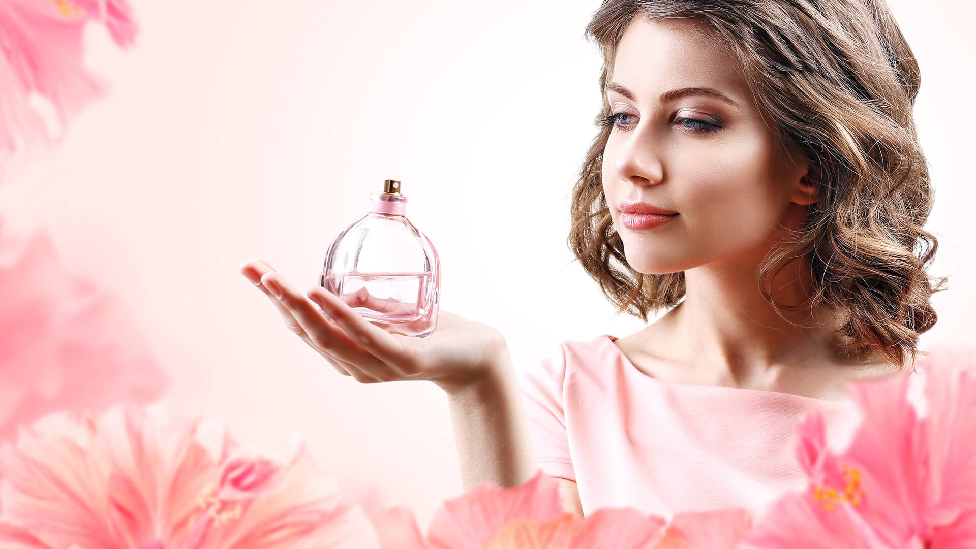 pretty Women with perfume bottle